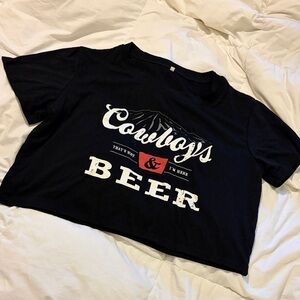 Black Cowboys & Beer Graphic T-Shirt